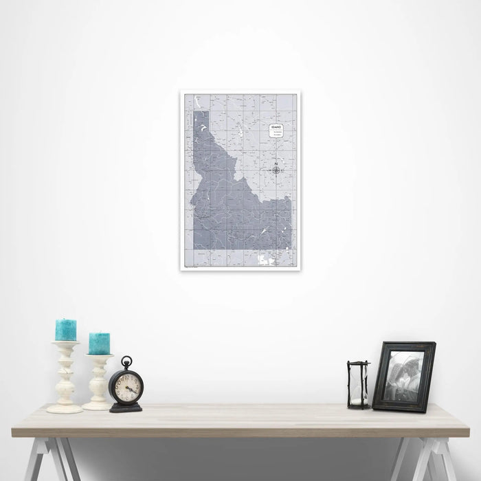 Idaho Map Poster - Dark Gray Color Splash CM Poster