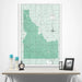 Idaho Map Poster - Green Color Splash CM Poster