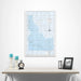 Idaho Map Poster - Light Blue Color Splash CM Poster