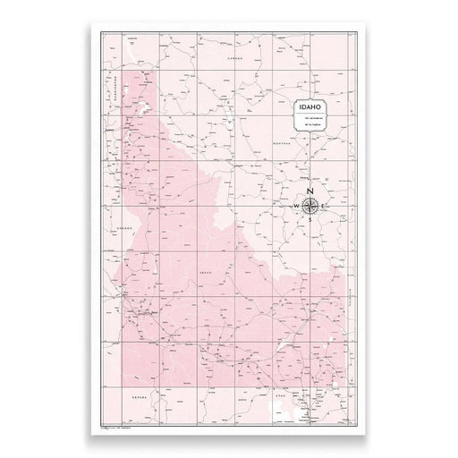 Idaho Map Poster - Pink Color Splash
