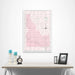 Idaho Map Poster - Pink Color Splash CM Poster