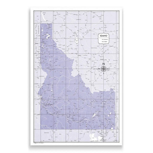 Idaho Map Poster - Purple Color Splash