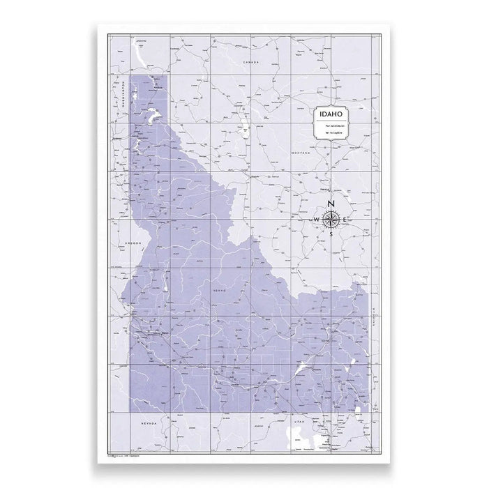 Idaho Map Poster - Purple Color Splash CM Poster