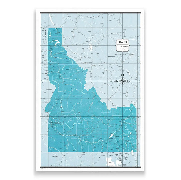 Push Pin Idaho Map (Pin Board) - Teal Color Splash CM Pin Board
