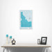 Idaho Map Poster - Teal Color Splash CM Poster