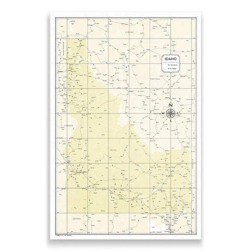 Push Pin Idaho Map (Pin Board) - Yellow Color Splash CM Pin Board