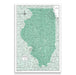 Illinois Map Poster - Green Color Splash CM Poster