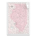 Illinois Map Poster - Pink Color Splash CM Poster