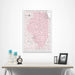Illinois Map Poster - Pink Color Splash CM Poster