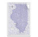Push Pin Illinois Map (Pin Board) - Purple Color Splash CM Pin Board