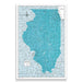 Push Pin Illinois Map (Pin Board) - Teal Color Splash CM Pin Board