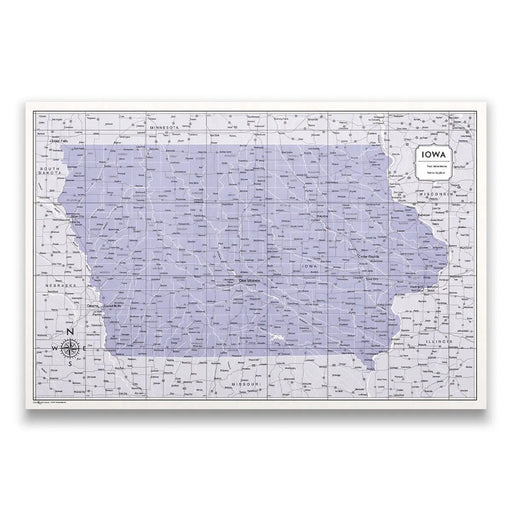 Iowa Map Poster - Purple Color Splash
