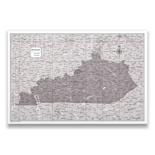 Kentucky Map Poster - Dark Brown Color Splash