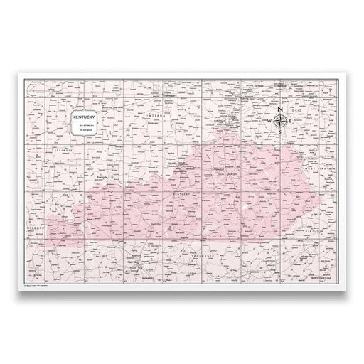 Push Pin Kentucky Map (Pin Board) - Pink Color Splash CM Pin Board