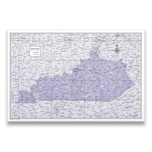 Kentucky Map Poster - Purple Color Splash