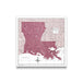 Louisiana Map Poster - Burgundy Color Splash CM Poster