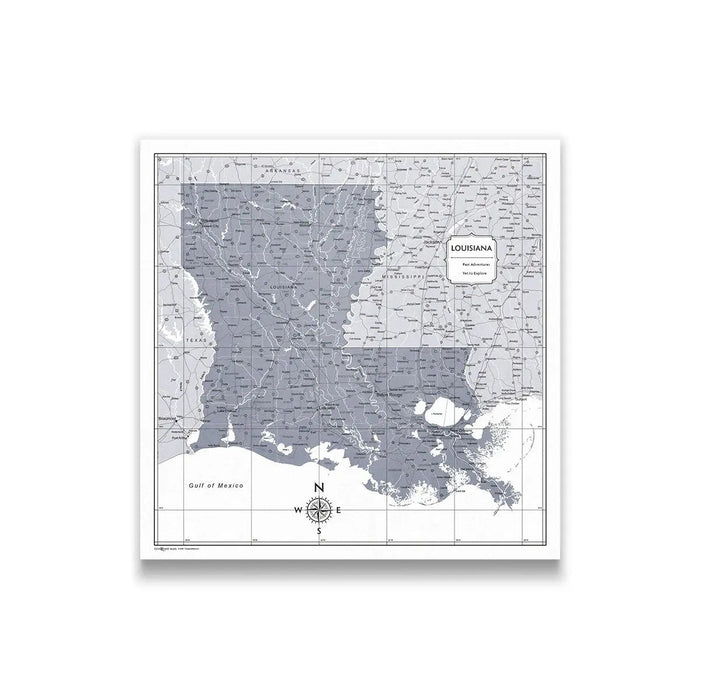 Push Pin Louisiana Map (Pin Board) - Dark Gray Color Splash CM Pin Board