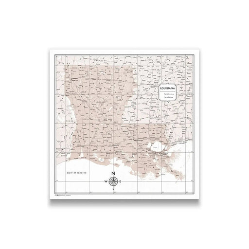 Push Pin Louisiana Map (Pin Board) - Light Brown Color Splash CM Pin Board