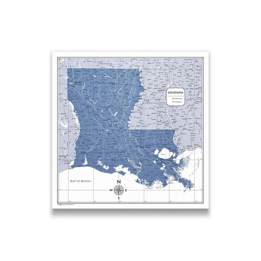 Louisiana Map Poster - Navy Color Splash
