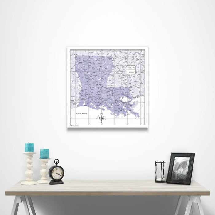 Louisiana Map Poster - Purple Color Splash CM Poster