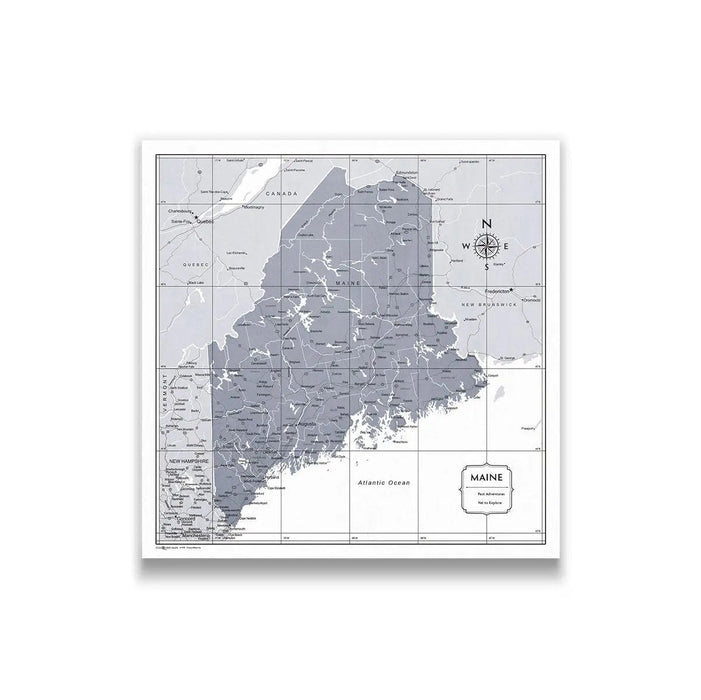 Push Pin Maine Map (Pin Board) - Dark Gray Color Splash CM Pin Board