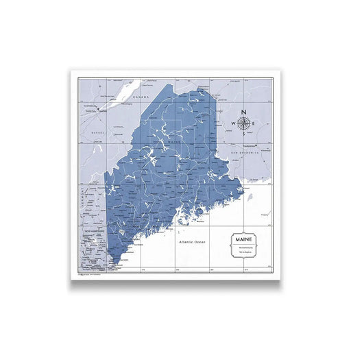 Push Pin Maine Map (Pin Board) - Navy Color Splash CM Pin Board