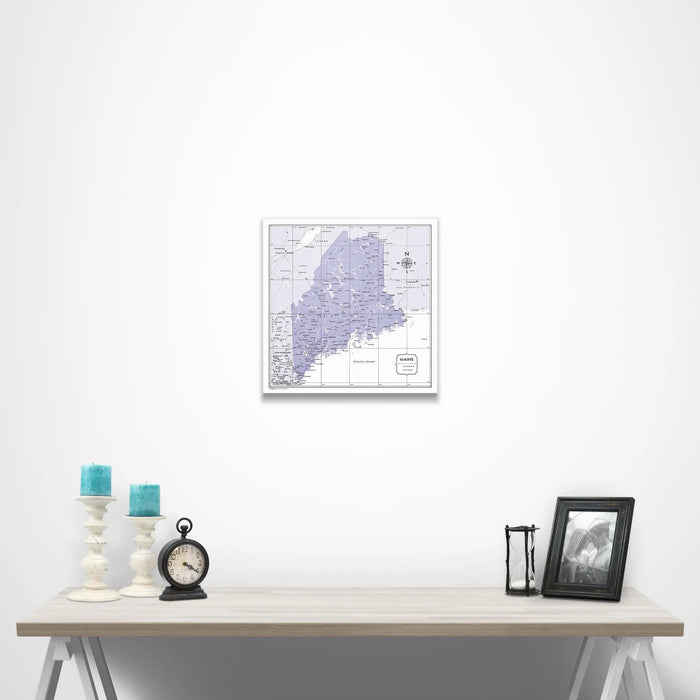 Maine Map Poster - Purple Color Splash CM Poster