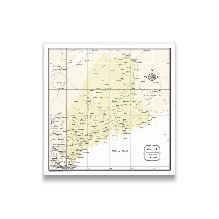 Maine Map Poster - Yellow Color Splash CM Poster