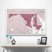 Maryland Map Poster - Burgundy Color Splash CM Poster
