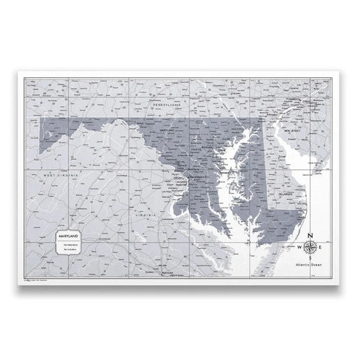Push Pin Maryland Map (Pin Board) - Dark Gray Color Splash CM Pin Board