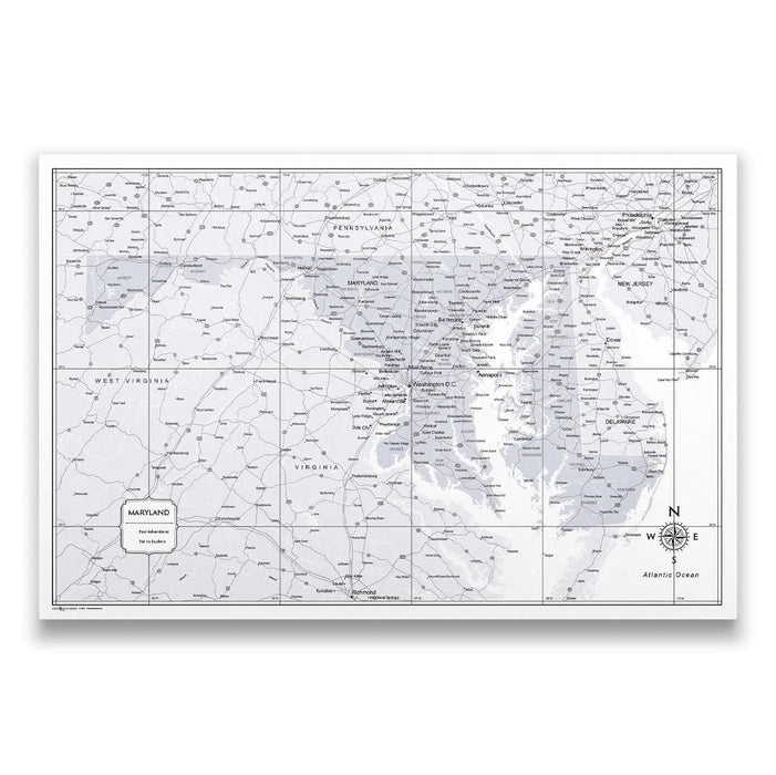 Push Pin Maryland Map (Pin Board) - Light Gray Color Splash CM Pin Board