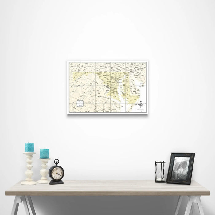 Maryland Map Poster - Yellow Color Splash CM Poster