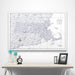 Massachusetts Map Poster - Light Gray Color Splash CM Poster