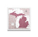 Push Pin Michigan Map (Pin Board) - Burgundy Color Splash CM Pin Board