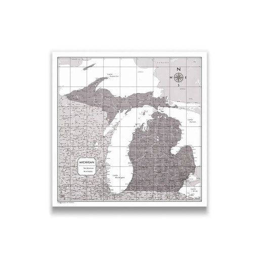 Michigan Map Poster - Dark Brown Color Splash