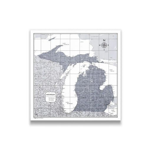 Push Pin Michigan Map (Pin Board) - Dark Gray Color Splash CM Pin Board
