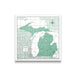 Push Pin Michigan Map (Pin Board) - Green Color Splash CM Pin Board