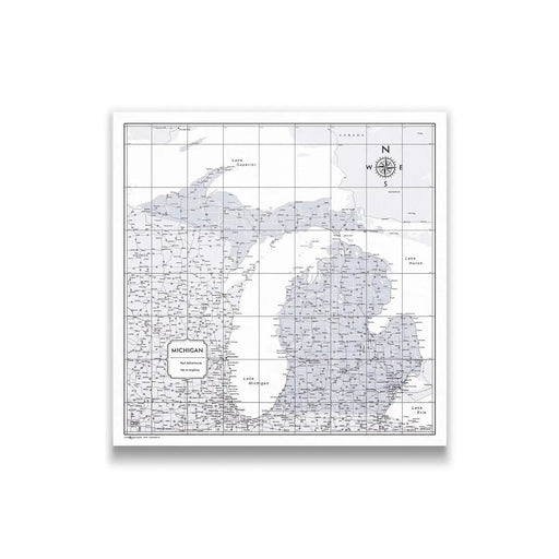 Michigan Map Poster - Light Gray Color Splash CM Poster