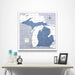 Michigan Map Poster - Navy Color Splash CM Poster
