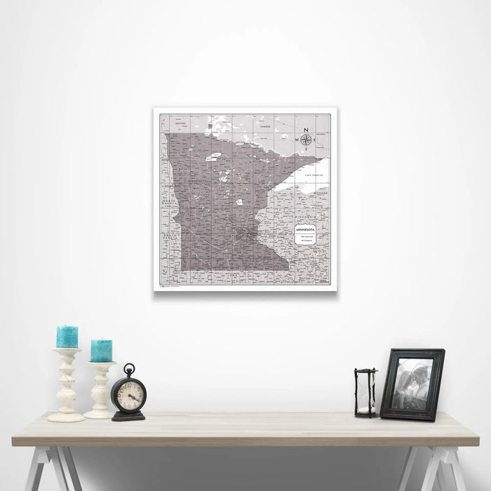 Minnesota Map Poster - Dark Brown Color Splash - Conquest Maps LLC