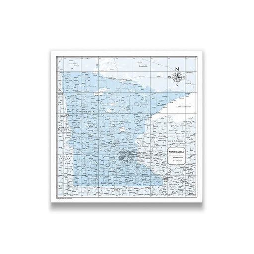 Minnesota Map Poster - Light Blue Color Splash