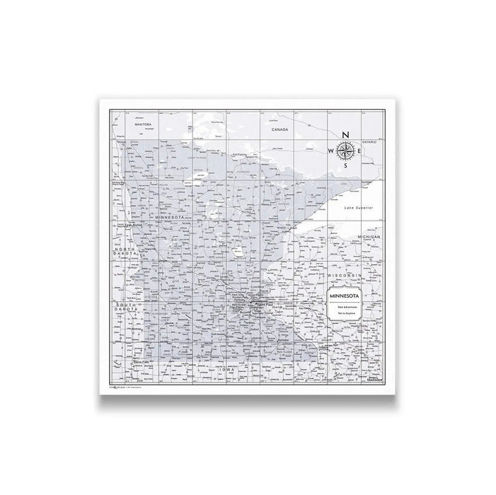 Minnesota Map Poster - Light Gray Color Splash CM Poster