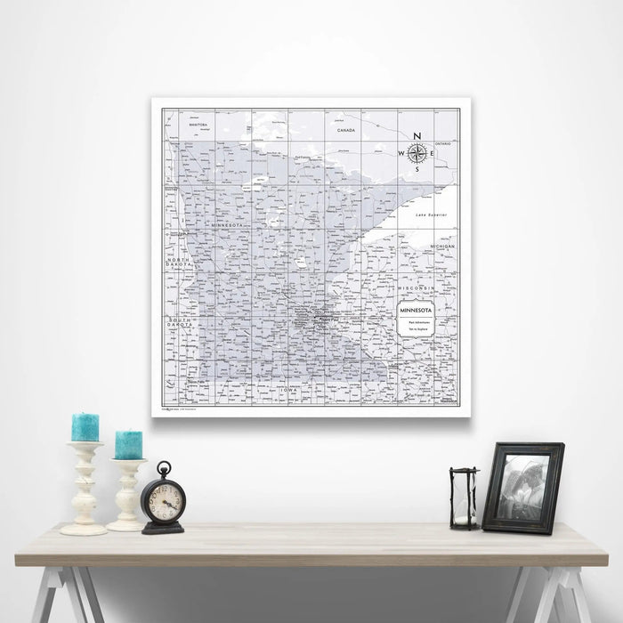 Minnesota Map Poster - Light Gray Color Splash CM Poster