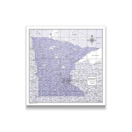 Minnesota Map Poster - Purple Color Splash