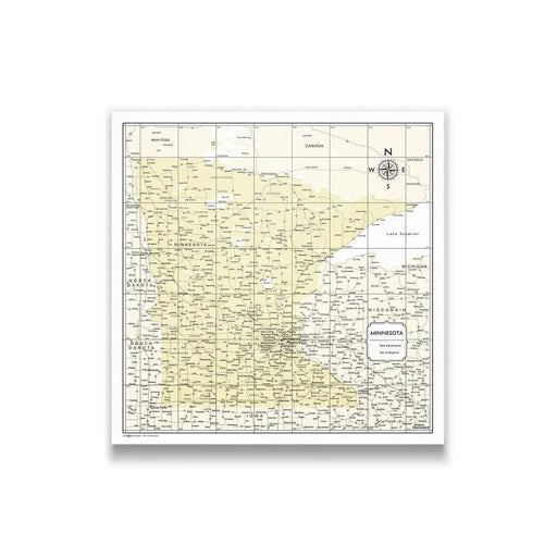 Minnesota Map Poster - Yellow Color Splash