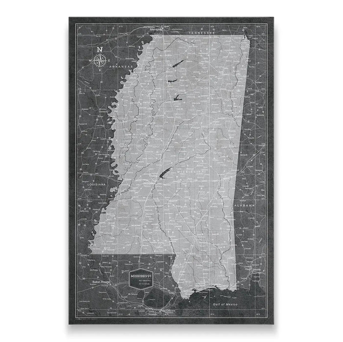 Mississippi Map Poster - Modern Slate CM Poster