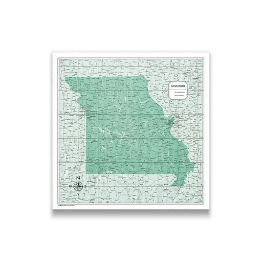Missouri Map Poster - Green Color Splash
