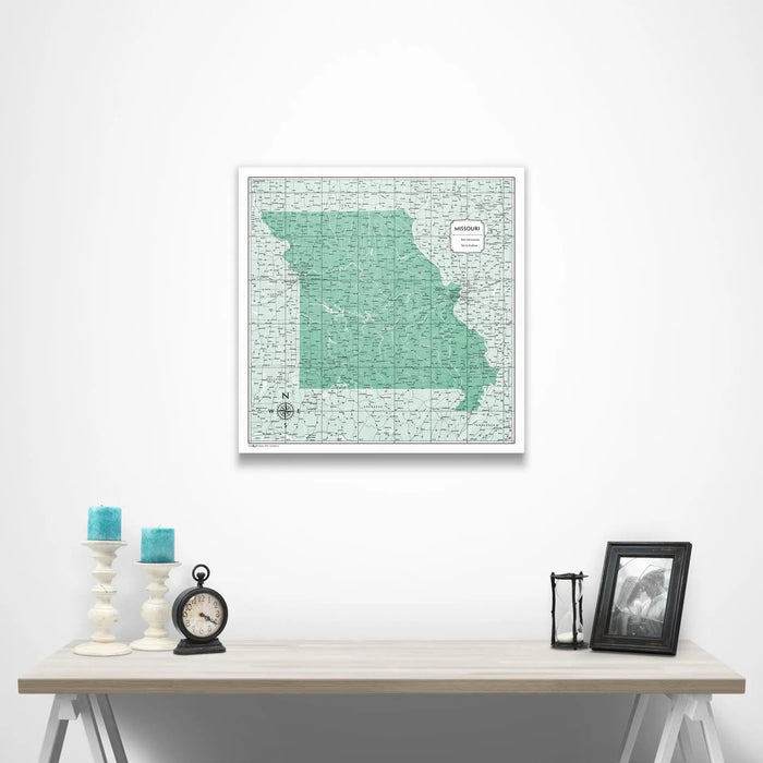Missouri Map Poster - Green Color Splash CM Poster