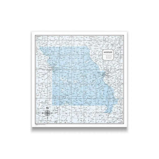 Missouri Map Poster - Light Blue Color Splash