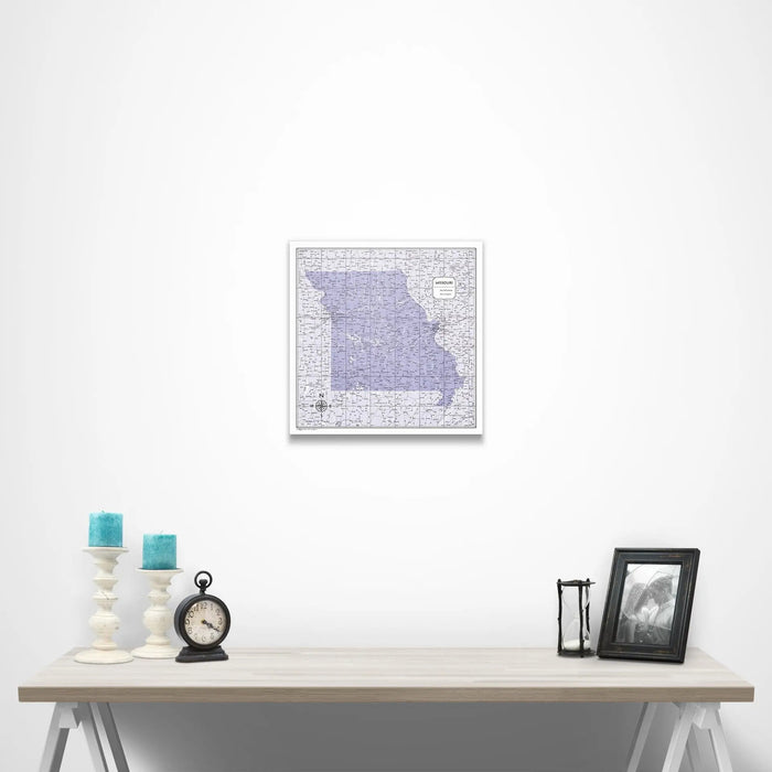 Missouri Map Poster - Purple Color Splash CM Poster